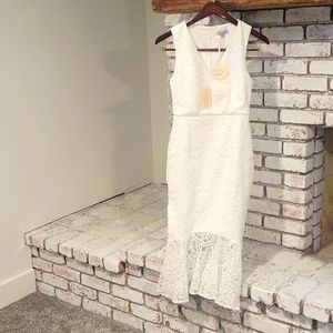 Two Sister's brand, out of Australia! midi white dress.